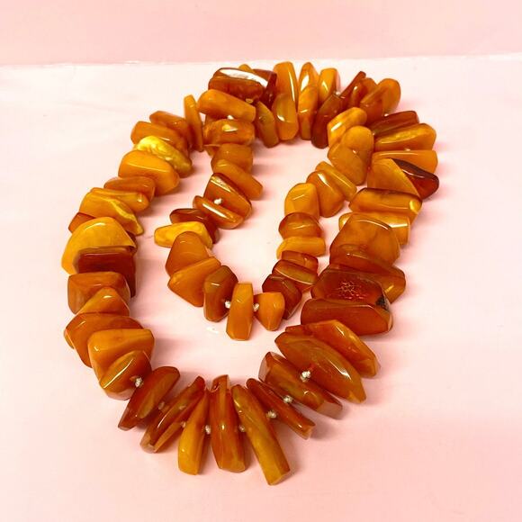 Vintage Baltic Amber Butterscotch Beaded Necklace 24 Inches - Picture 2 of 7